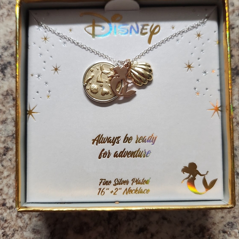 Disney LA Rocks Fine Silver Plated Little Mermaid Necklace Charms  Jewelry
